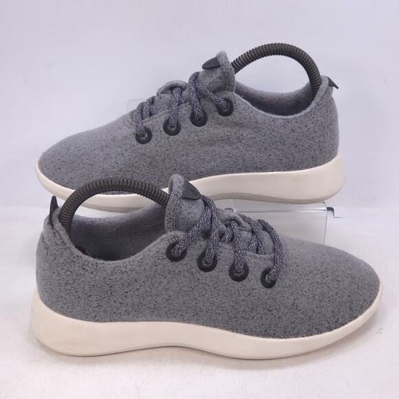 Allbirds Wool Runner Lace Up Athletic Running Shoe Womens Size 7 Gray White - Picture 6 of 10